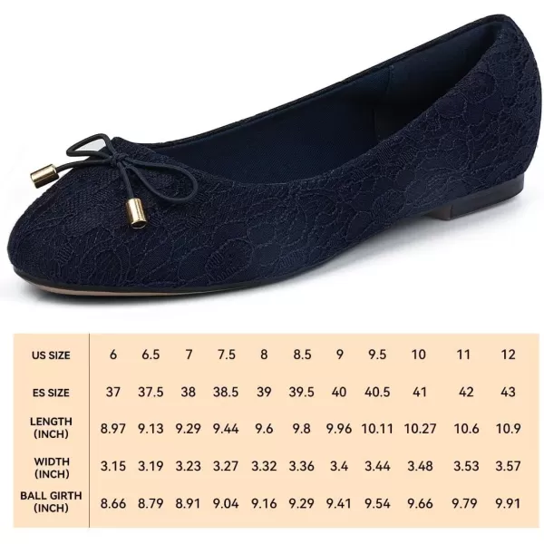 MUSSHOE Women's Flats Comfortable Bowknot Lace Breathable Ballet Flats for Women