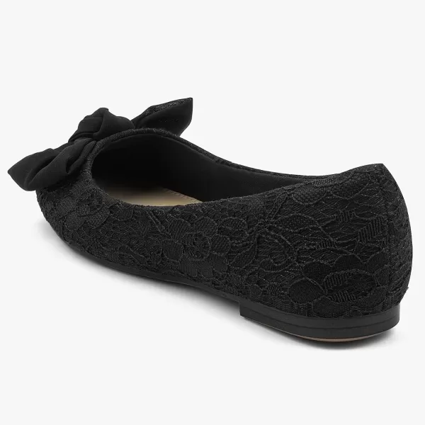 MUSSHOE Women's Flats Comfortable Bowknot Lace Breathable Ballet Flats for Women
