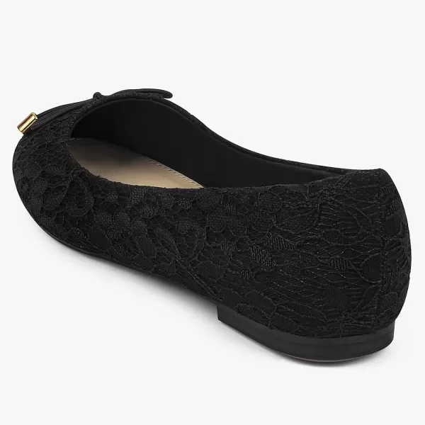 MUSSHOE Women's Flats Comfortable Bowknot Lace Breathable Ballet Flats for Women