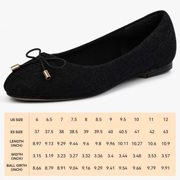 MUSSHOE Women's Flats Comfortable Bowknot Lace Breathable Ballet Flats for Women