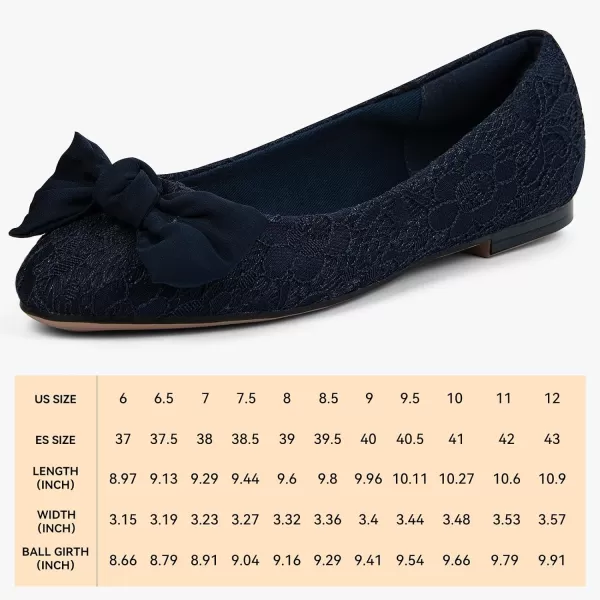 MUSSHOE Women's Flats Comfortable Bowknot Lace Breathable Ballet Flats for Women
