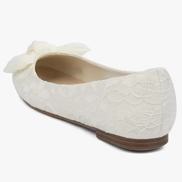 MUSSHOE Women's Flats Comfortable Bowknot Lace Breathable Ballet Flats for Women