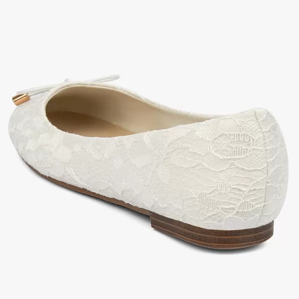 MUSSHOE Women's Flats Comfortable Bowknot Lace Breathable Ballet Flats for Women