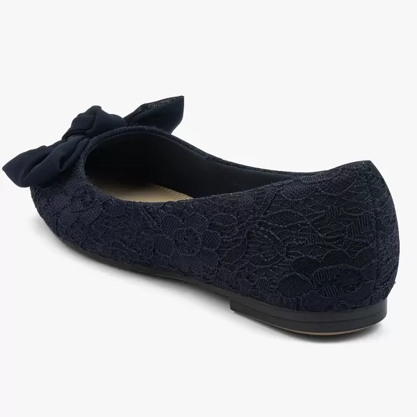 MUSSHOE Women's Flats Comfortable Bowknot Lace Breathable Ballet Flats for Women