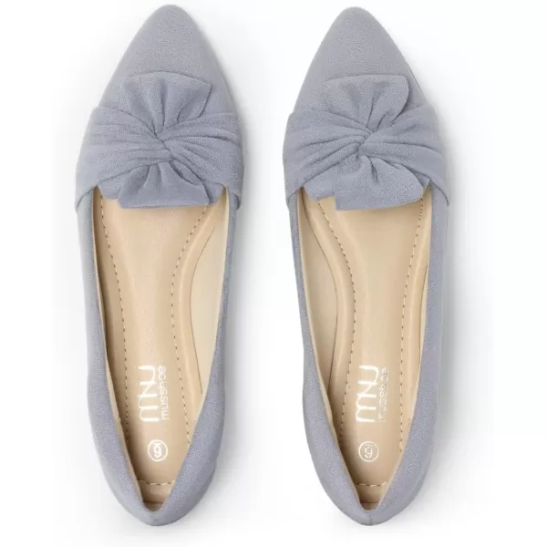 MUSSHOE Women's Flats Dressy Pointed Toe Comfortable Bowknot Ballet Flats Shoes