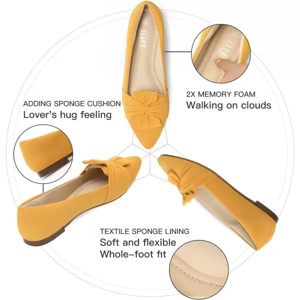 MUSSHOE Women's Flats Dressy Pointed Toe Comfortable Bowknot Ballet Flats Shoes