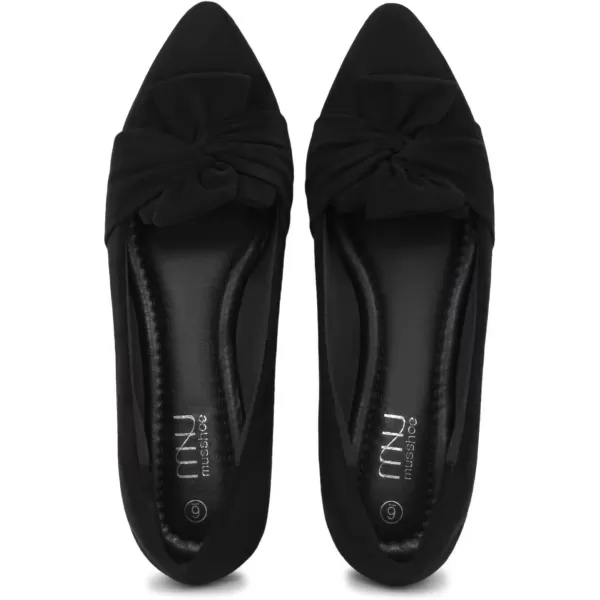 MUSSHOE Women's Flats Dressy Pointed Toe Comfortable Bowknot Ballet Flats Shoes