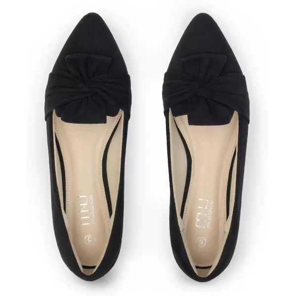 MUSSHOE Women's Flats Dressy Pointed Toe Comfortable Bowknot Ballet Flats Shoes