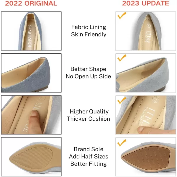 MUSSHOE Women's Flats Dressy Pointed Toe Comfortable Bowknot Ballet Flats Shoes