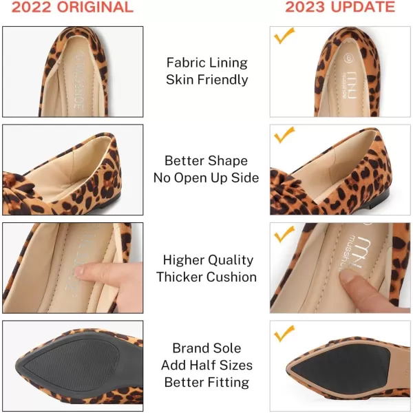 MUSSHOE Women's Flats Dressy Pointed Toe Comfortable Bowknot Ballet Flats Shoes