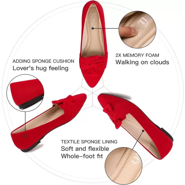 MUSSHOE Women's Flats Dressy Pointed Toe Comfortable Bowknot Ballet Flats Shoes