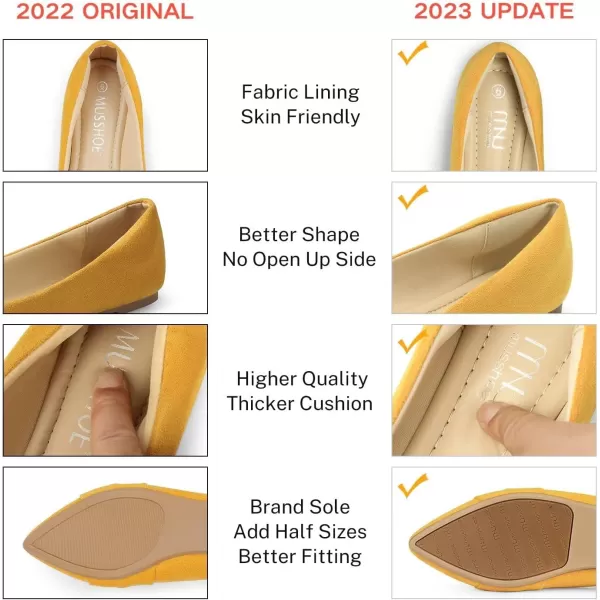 MUSSHOE Women's Flats Dressy Pointed Toe Comfortable Bowknot Ballet Flats Shoes