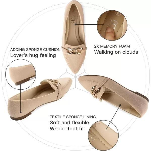MUSSHOE Women's Loafers Comfortable Fashion Chain Flats Shoes for Women