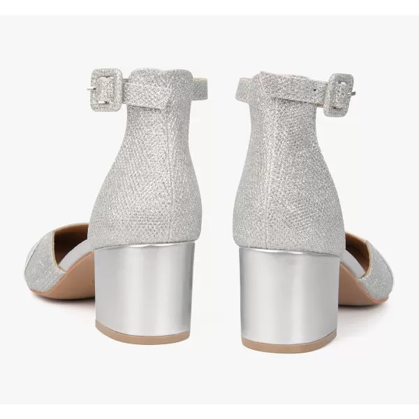 MUSSHOE Women's Pumps Ankle Strap Cap Toe Flats Pointed Closed Toe Heels for Women Comfortable Heels Dress Shoes Work Heels
