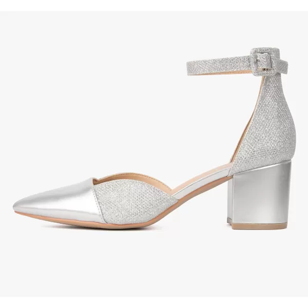 MUSSHOE Women's Pumps Ankle Strap Cap Toe Flats Pointed Closed Toe Heels for Women Comfortable Heels Dress Shoes Work Heels