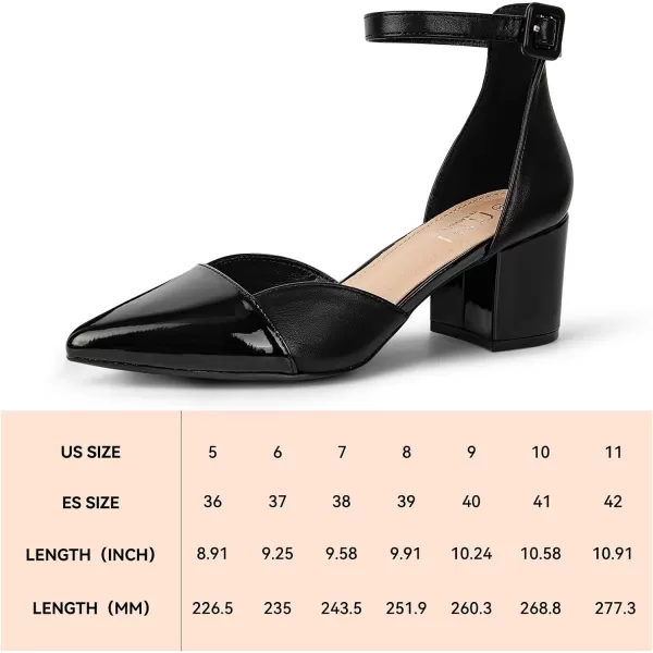 MUSSHOE Women's Pumps Ankle Strap Cap Toe Flats Pointed Closed Toe Heels for Women Comfortable Heels Dress Shoes Work Heels