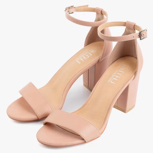 MUSSHOE Women's Sandals Block Chunky Heels for women Open Toe Ankle Buckle with Strappy Party Dress Pumps Shoes 3 inch