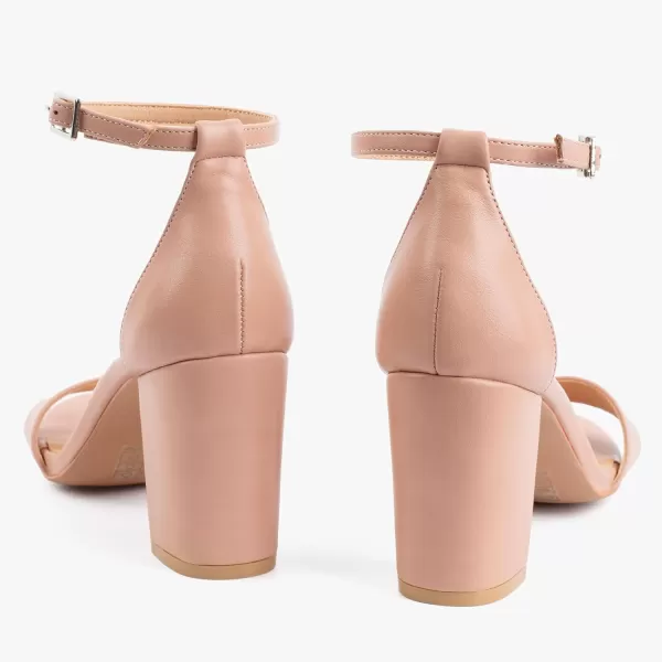 MUSSHOE Women's Sandals Block Chunky Heels for women Open Toe Ankle Buckle with Strappy Party Dress Pumps Shoes 3 inch