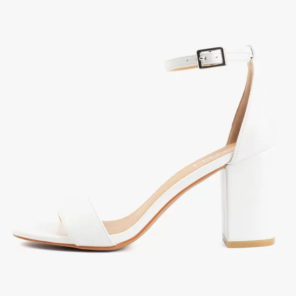MUSSHOE Women's Sandals Block Chunky Heels for women Open Toe Ankle Buckle with Strappy Party Dress Pumps Shoes 3 inch