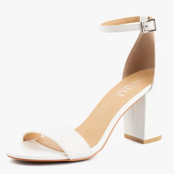 MUSSHOE Women's Sandals Block Chunky Heels for women Open Toe Ankle Buckle with Strappy Party Dress Pumps Shoes 3 inch