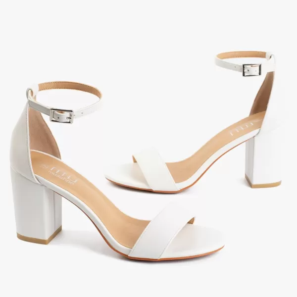 MUSSHOE Women's Sandals Block Chunky Heels for women Open Toe Ankle Buckle with Strappy Party Dress Pumps Shoes 3 inch