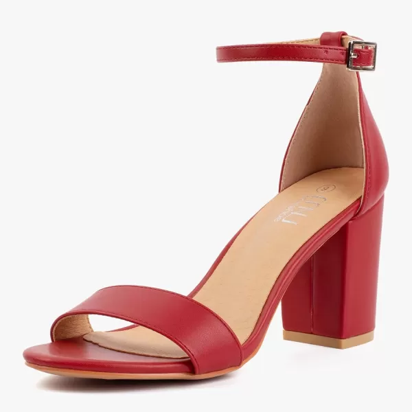 MUSSHOE Women's Sandals Block Chunky Heels for women Open Toe Ankle Buckle with Strappy Party Dress Pumps Shoes 3 inch