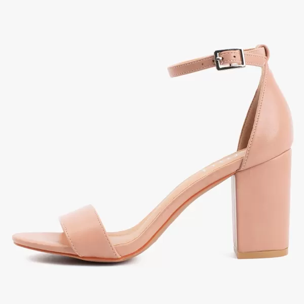 MUSSHOE Women's Sandals Block Chunky Heels for women Open Toe Ankle Buckle with Strappy Party Dress Pumps Shoes 3 inch