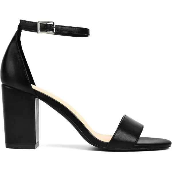 MUSSHOE Women's Sandals Block Chunky Heels for women Open Toe Ankle Buckle with Strappy Party Dress Pumps Shoes 3 inch