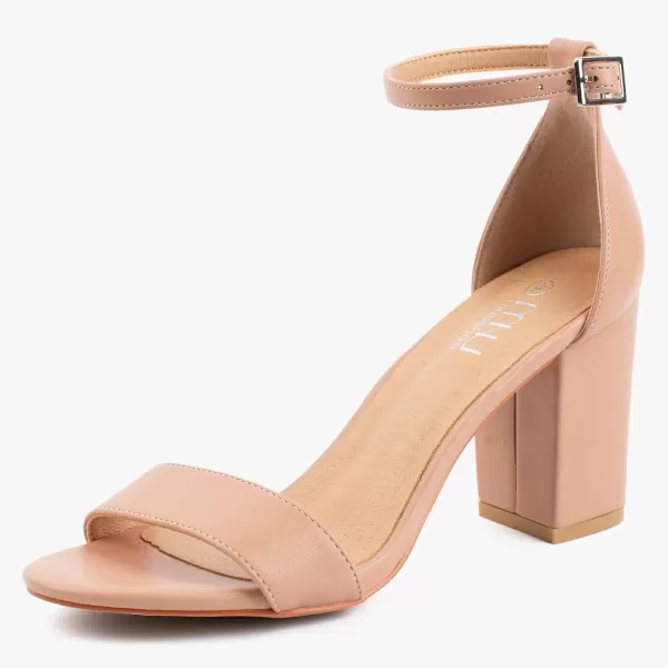 MUSSHOE Women's Sandals Block Chunky Heels for women Open Toe Ankle Buckle with Strappy Party Dress Pumps Shoes 3 inch
