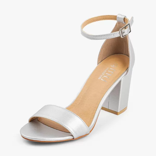 MUSSHOE Women's Sandals Block Chunky Heels for women Open Toe Ankle Buckle with Strappy Party Dress Pumps Shoes 3 inch