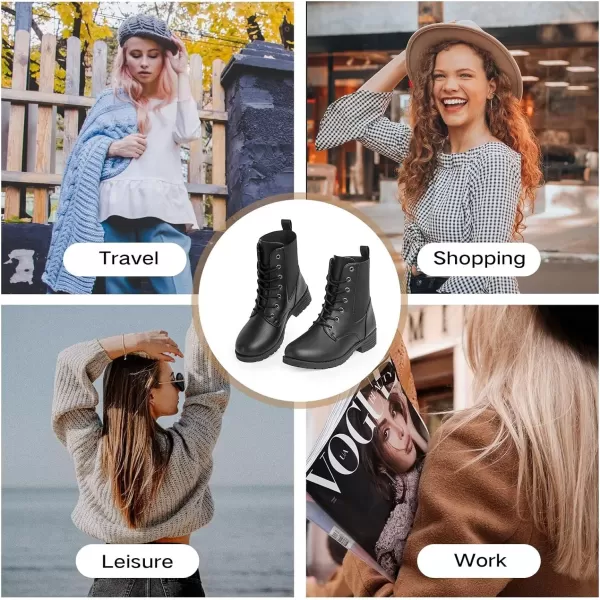 MUSSHOE Women's Winter Platform Boots Non Slip Comfortable Snow Boots Hunter Rain Boots Combat Boots Fashion Ankle Boots&amp;Booties Chunky Booties for Women