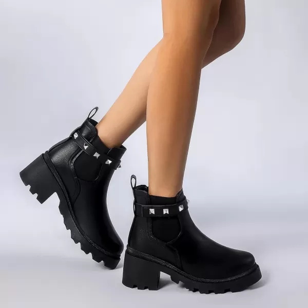 MUSSHOE Women's Winter Platform Boots Non Slip Comfortable Snow Boots Hunter Rain Boots Combat Boots Fashion Ankle Boots&amp;Booties Chunky Booties for Women