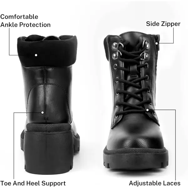 MUSSHOE Women's Winter Platform Boots Non Slip Comfortable Snow Boots Hunter Rain Boots Combat Boots Fashion Ankle Boots&amp;Booties Chunky Booties for Women