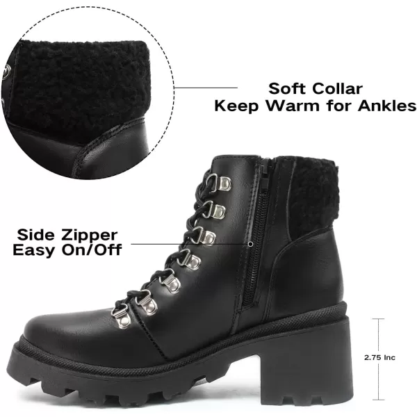 MUSSHOE Women's Winter Platform Boots Non Slip Comfortable Snow Boots Hunter Rain Boots Combat Boots Fashion Ankle Boots&amp;Booties Chunky Booties for Women