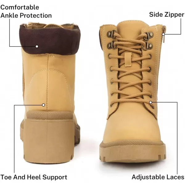 MUSSHOE Women's Winter Platform Boots Non Slip Comfortable Snow Boots Hunter Rain Boots Combat Boots Fashion Ankle Boots&amp;Booties Chunky Booties for Women