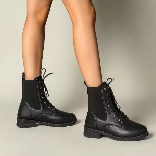 MUSSHOE Women's Winter Platform Boots Non Slip Comfortable Snow Boots Hunter Rain Boots Combat Boots Fashion Ankle Boots&amp;Booties Chunky Booties for Women