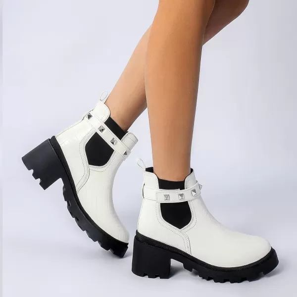 MUSSHOE Women's Winter Platform Boots Non Slip Comfortable Snow Boots Hunter Rain Boots Combat Boots Fashion Ankle Boots&amp;Booties Chunky Booties for Women