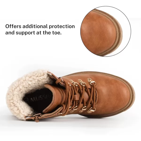 MUSSHOE Women's Winter Platform Boots Non Slip Comfortable Snow Boots Hunter Rain Boots Combat Boots Fashion Ankle Boots&amp;Booties Chunky Booties for Women