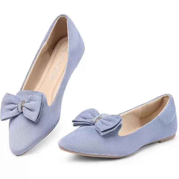 MUSSHOE Ballet Flats Dress Shoes for Women Comfortable Women's Pointed Toe Flat Slip On with Bow