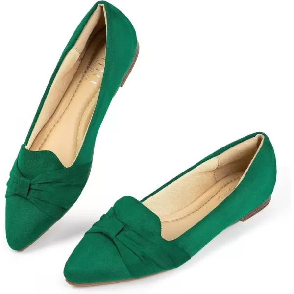 MUSSHOE Ballet Flats Dress Shoes for Women Comfortable Women's Pointed Toe Flat Slip On with Bow