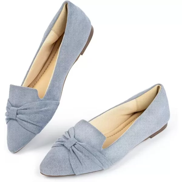 MUSSHOE Ballet Flats Dress Shoes for Women Comfortable Women's Pointed Toe Flat Slip On with Bow