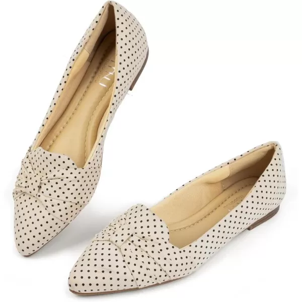 MUSSHOE Ballet Flats Dress Shoes for Women Comfortable Women's Pointed Toe Flat Slip On with Bow