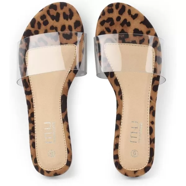 MUSSHOE Clear Slide Sandals for Women Transparent Sandals Women Dressy Summer Slip-on Sandals Flat