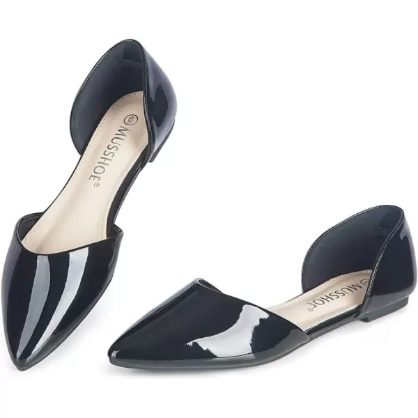 MUSSHOE Flat Shoes Women D'Orsay Pointed Toe Ankle Strap Women's Flats