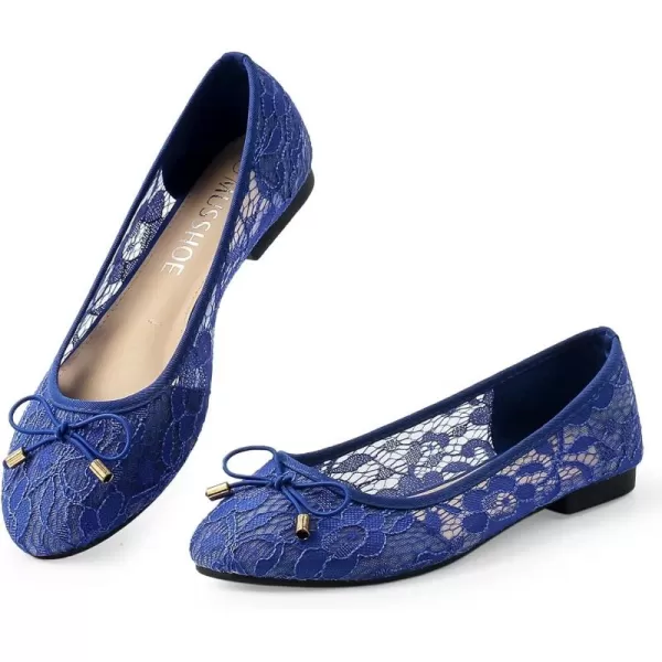 MUSSHOE Flats Shoes Women Comfortable Bowknot Lace Breathable Ballet Flats for Women