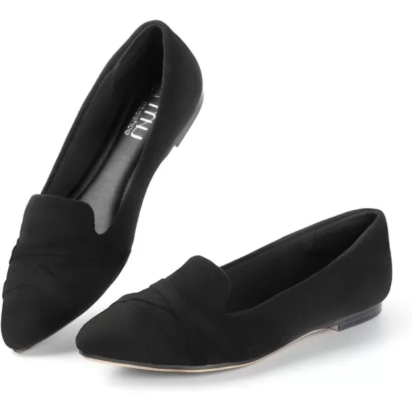MUSSHOE Flats Shoes Women Dressy Pointed Toe Slip on Microfiber Comfortable Women's Flats Ballet Flats for Women
