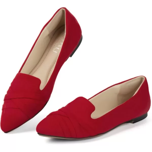 MUSSHOE Flats Shoes Women Dressy Pointed Toe Slip on Microfiber Comfortable Women's Flats Ballet Flats for Women