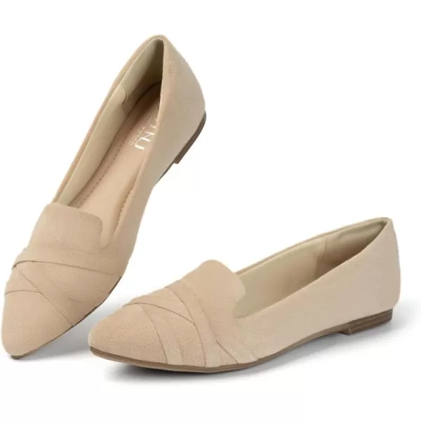 MUSSHOE Flats Shoes Women Dressy Pointed Toe Slip on Microfiber Comfortable Women's Flats Ballet Flats for Women