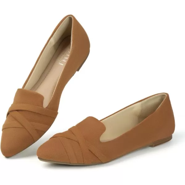 MUSSHOE Flats Shoes Women Dressy Pointed Toe Slip on Microfiber Comfortable Women's Flats Ballet Flats for Women