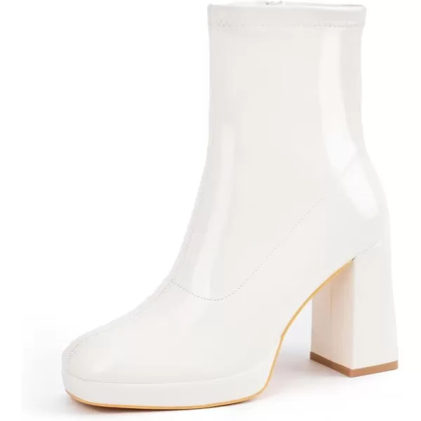 MUSSHOE Gogo Boots Ankle Boots For Women Comfortable Square Toe High Chunky Heel Platform Boots Women's Ankle Boots &amp; Booties Shoes